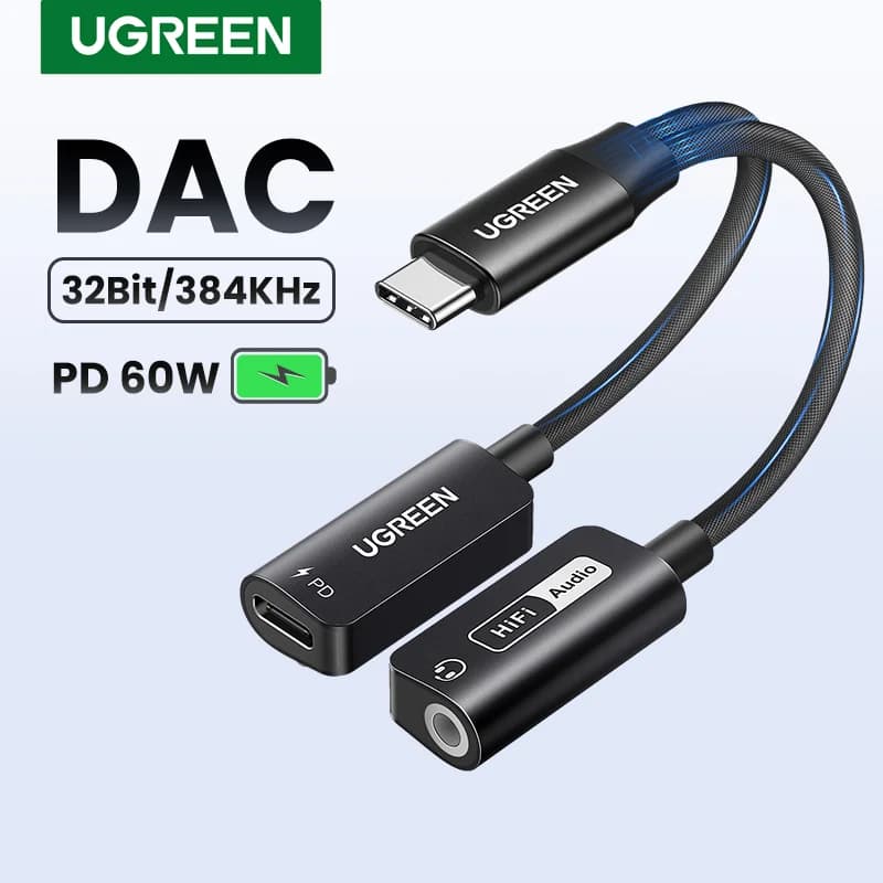 Adaptateur Audio AUX 3,5mm vers USB-C avec puce DAC