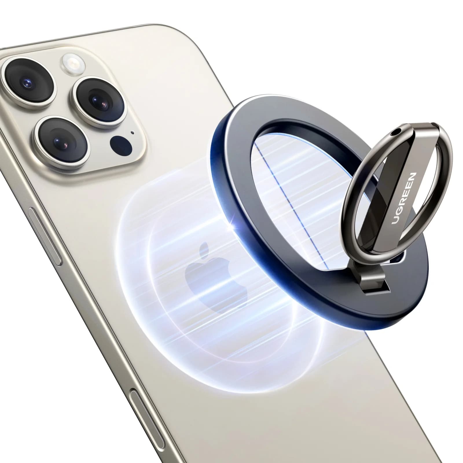 Support anneau magnétique pour téléphone, pied rotatif à 360°