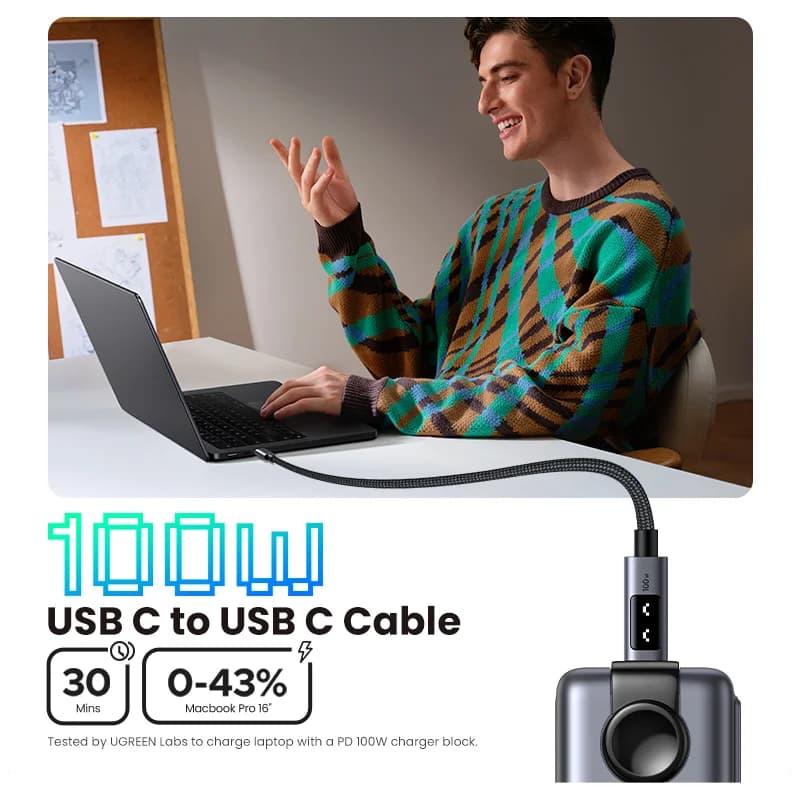 Câble USB-C vers USB-C, 100W PD, 0.5-3m