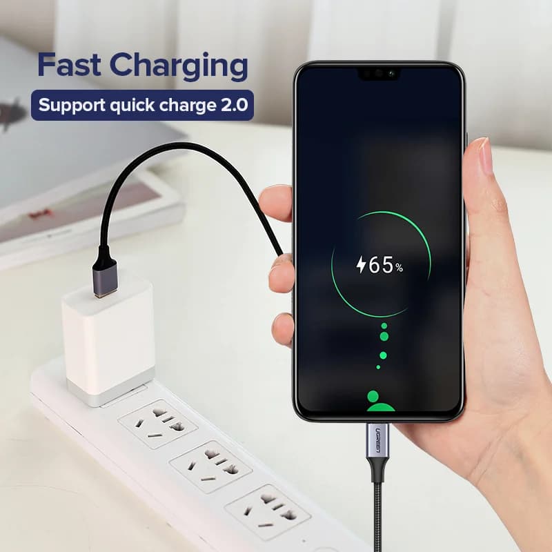 Lot de 2 câbles de charge rapide Micro USB, 1,5m, 2A
