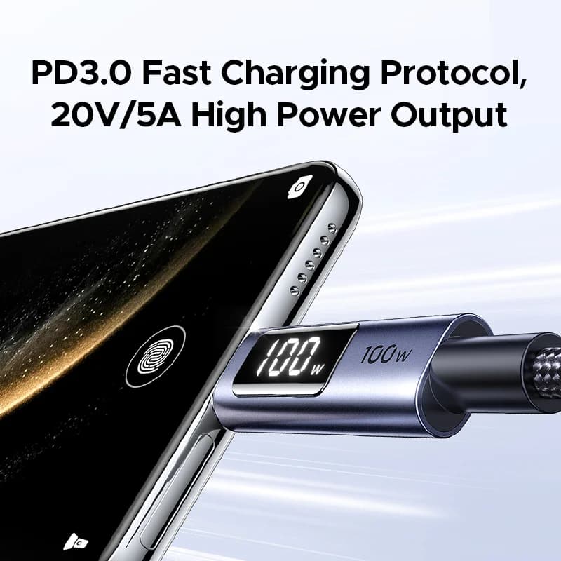 Câble USB-C vers USB-C, 100W PD avec affichage numérique