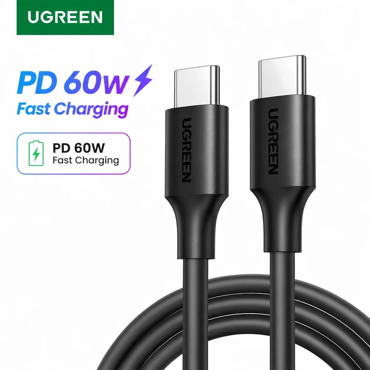 Câble USB-C vers USB-C, Charge Rapide PD 60W