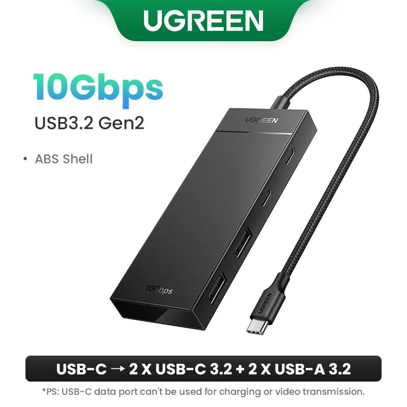 Hub USB-C 4 ports adaptateur Type-C 10Gbps
