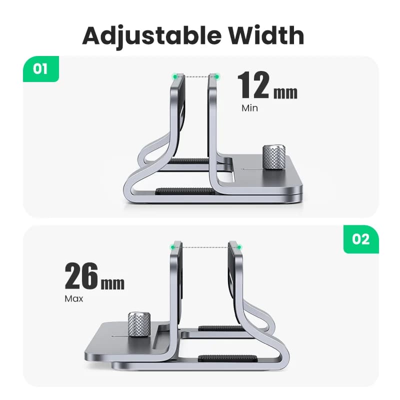 Support vertical pour ordinateur portable en aluminium pliable