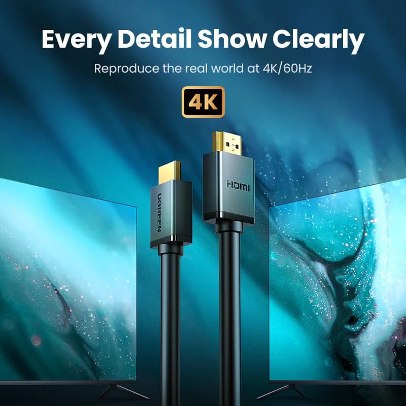 Câble HDMI haute vitesse, 4K 60Hz, plaqué or