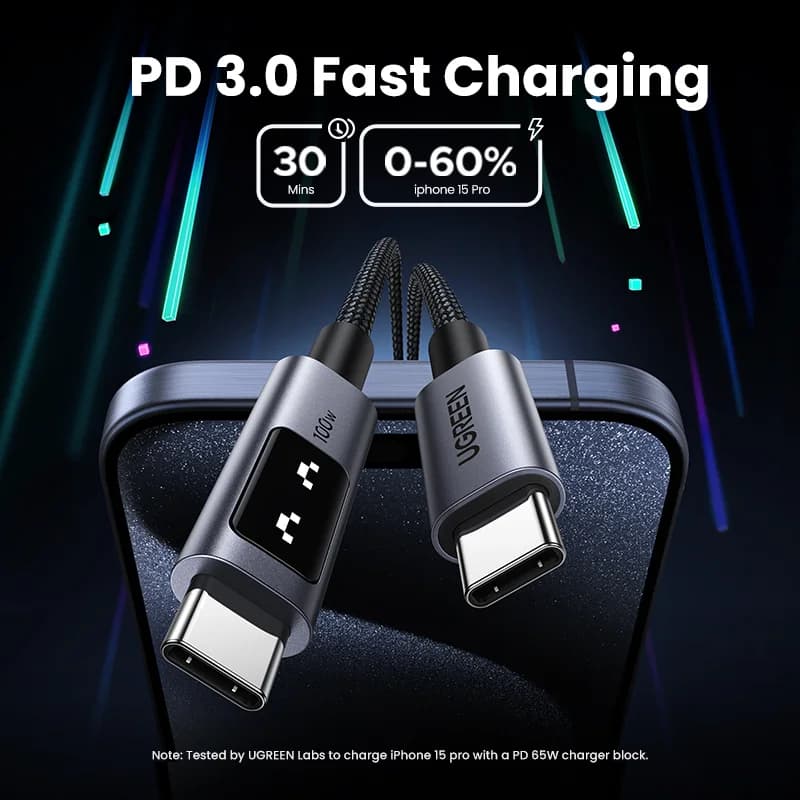 Câble USB-C vers USB-C, 100W PD, 0.5-3m