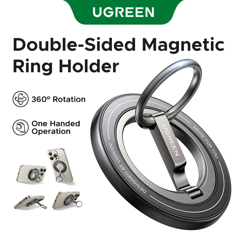 Anneau magnétique pour téléphone à double face avec rotation 360°