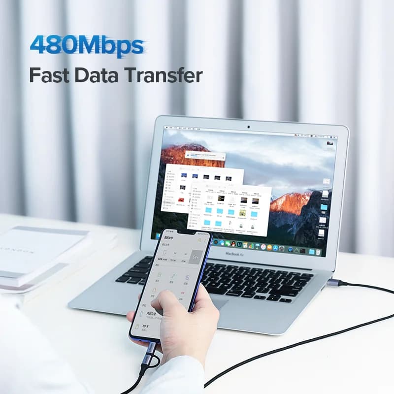 Câble de charge rapide USB-C et Micro USB 2-en-1