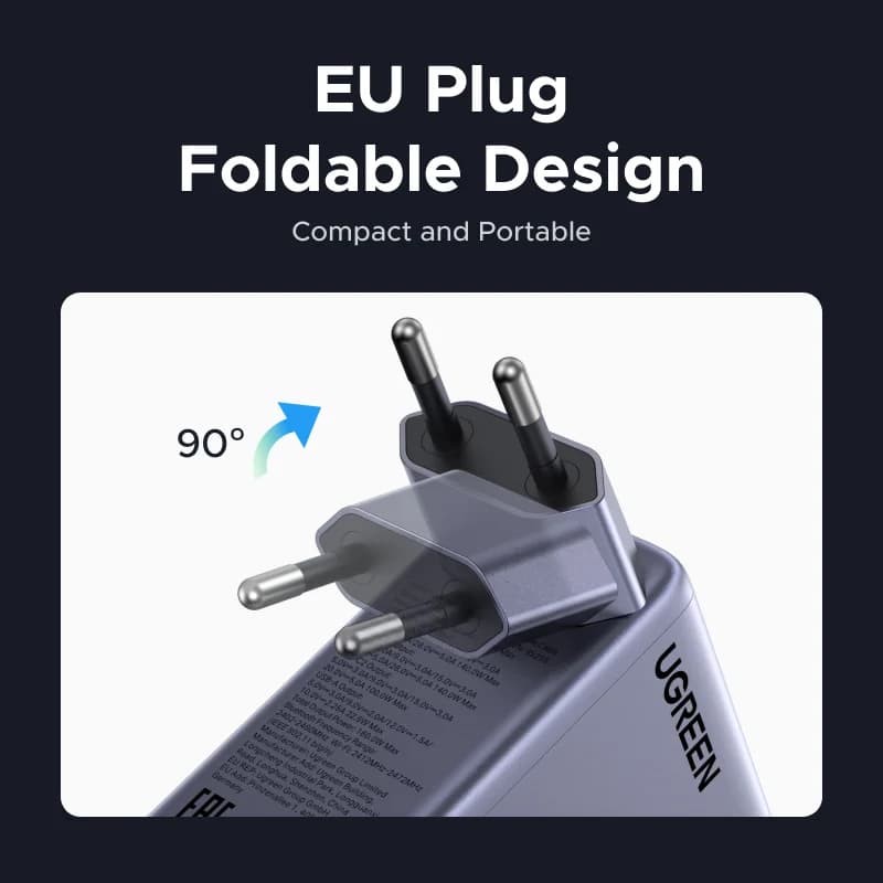 Chargeur GaN 160W avec câble rétractable et écran
