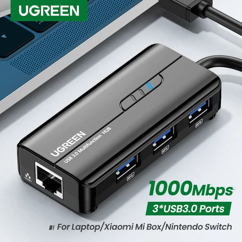 Adaptateur USB 3.0 vers Ethernet Gigabit avec Hub