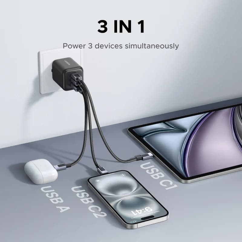 Chargeur GaN USB-C PD 45W avec PPS