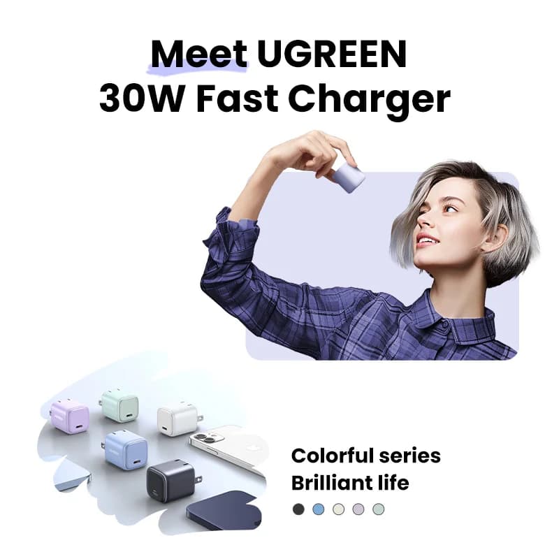 Chargeur mural rapide USB-C GaN 30W
