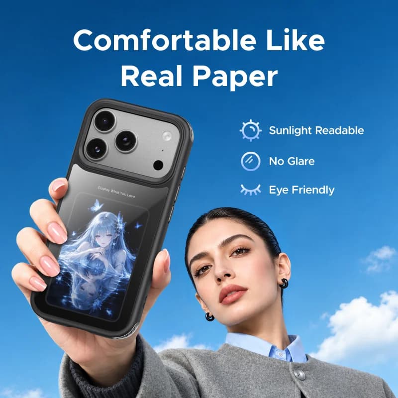 Coque magnétique à écran E-Ink pour iPhone Pro Max