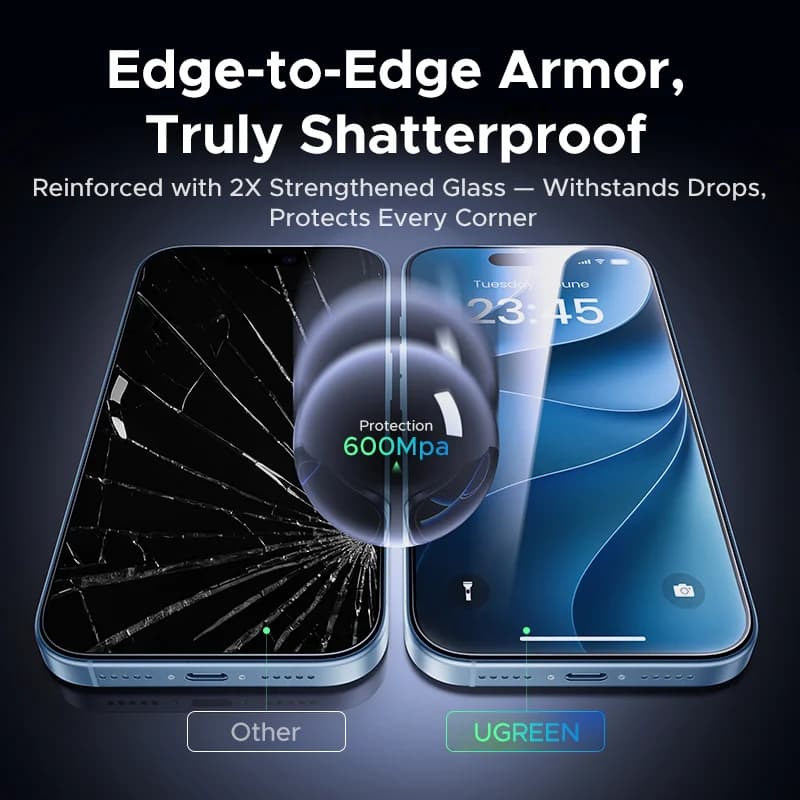 Protecteur d'écran en verre trempé pour iPhone, lot de 2