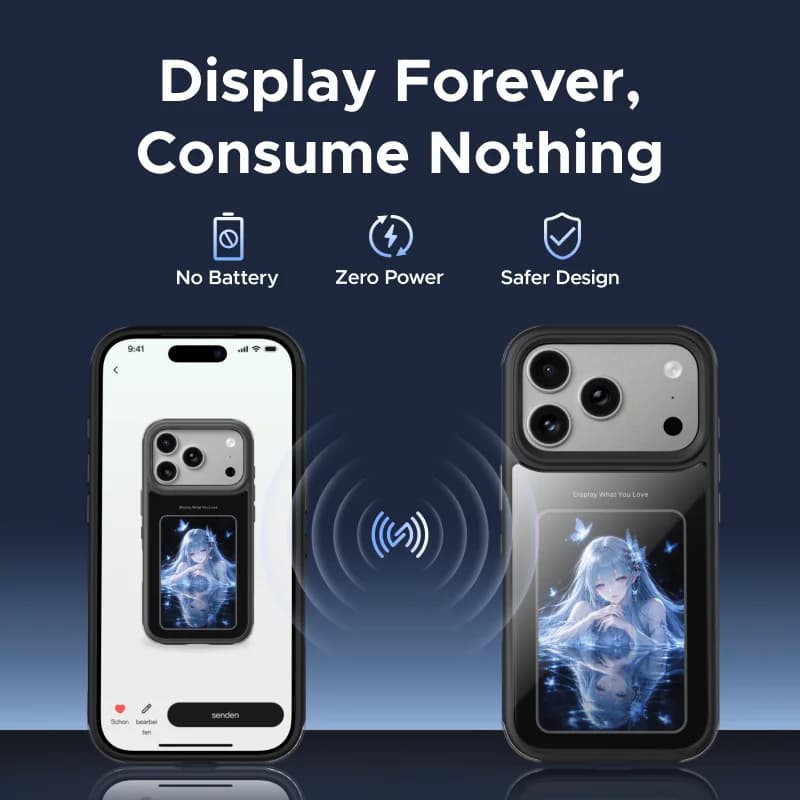 Coque magnétique à écran E-Ink pour iPhone Pro Max