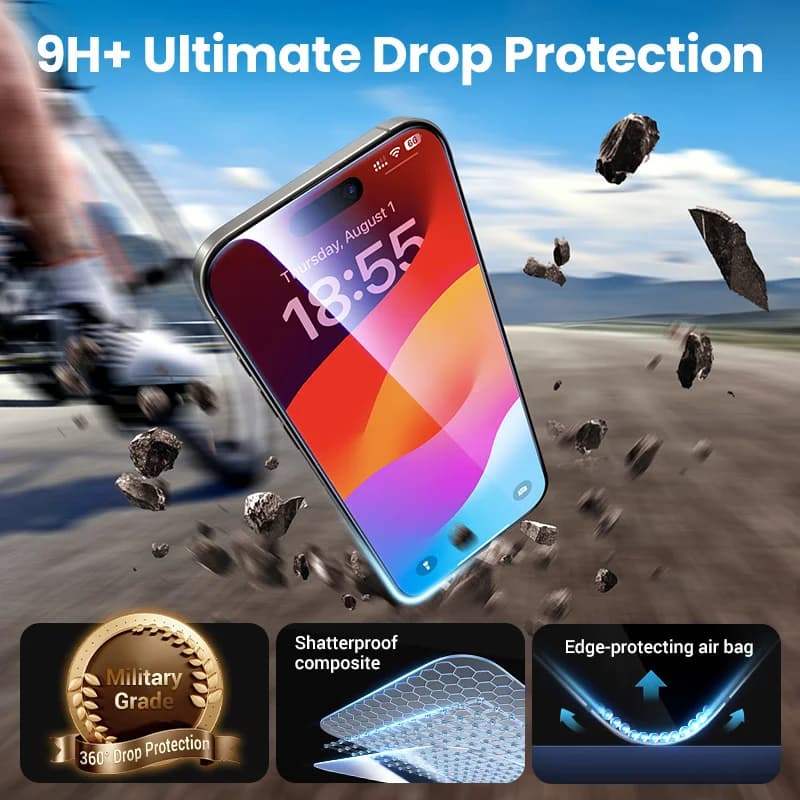 Lot de 2 Protections d'écran en verre trempé pour iPhone