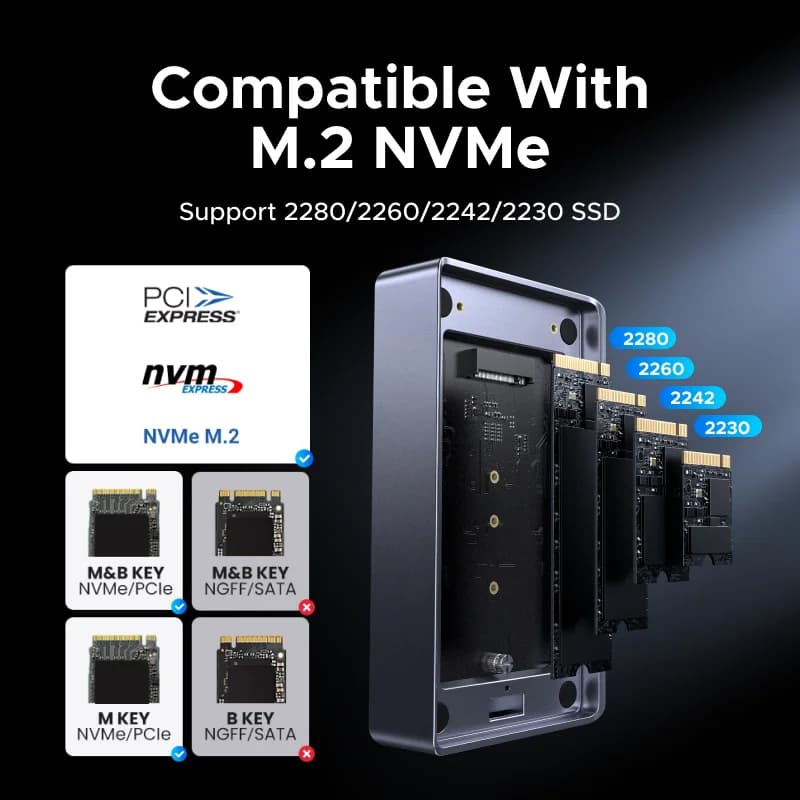 Boîtier SSD M.2 NVMe USB4, 40Gbps, Thunderbolt