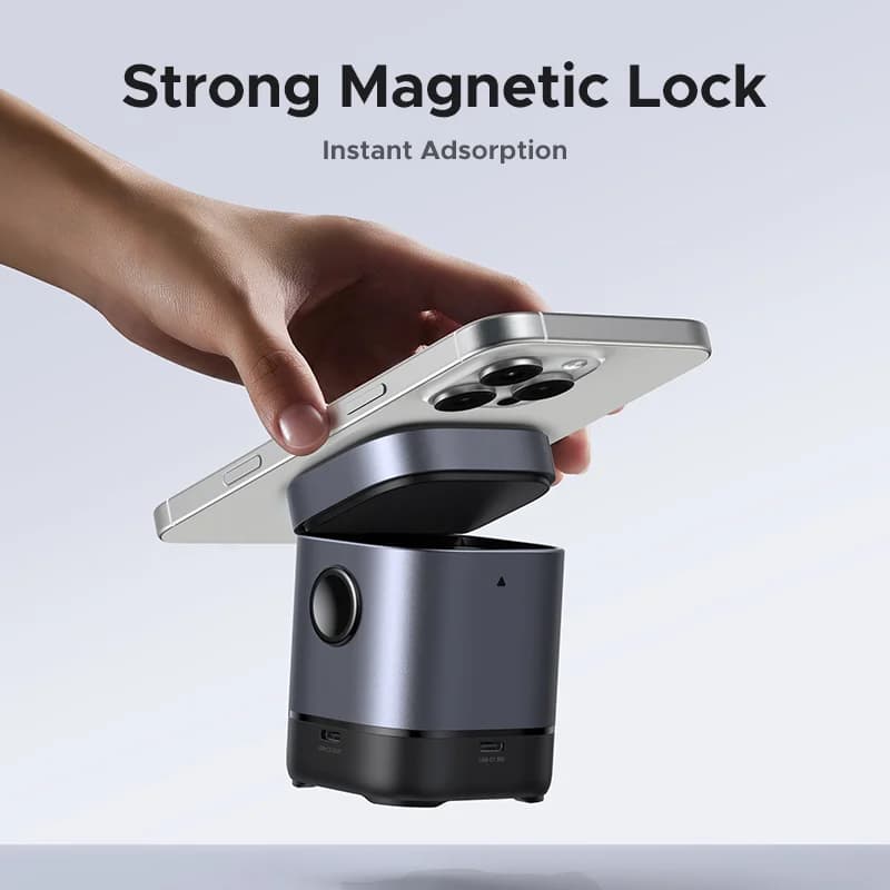 Pied de charge sans fil magnétique Qi2 15W avec câble