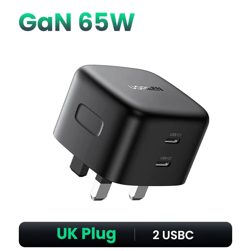 Chargeur Rapide GaN USB-C 100W, Prise UK