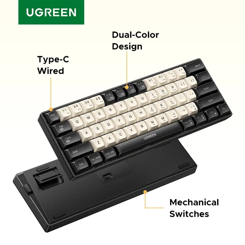 Clavier mécanique filaire 61 touches avec keycaps PBT