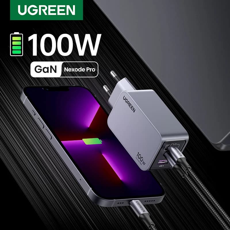 Chargeur rapide GaN USB-C 100W, fiche coréenne