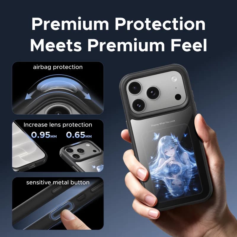 Coque magnétique à écran E-Ink pour iPhone Pro Max