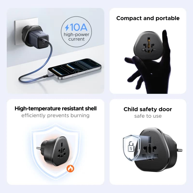 Adaptateur secteur de voyage universel multi-pays