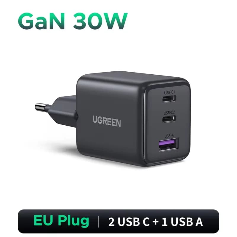 Chargeur mural USB-C GaN 30W, PD 3.0