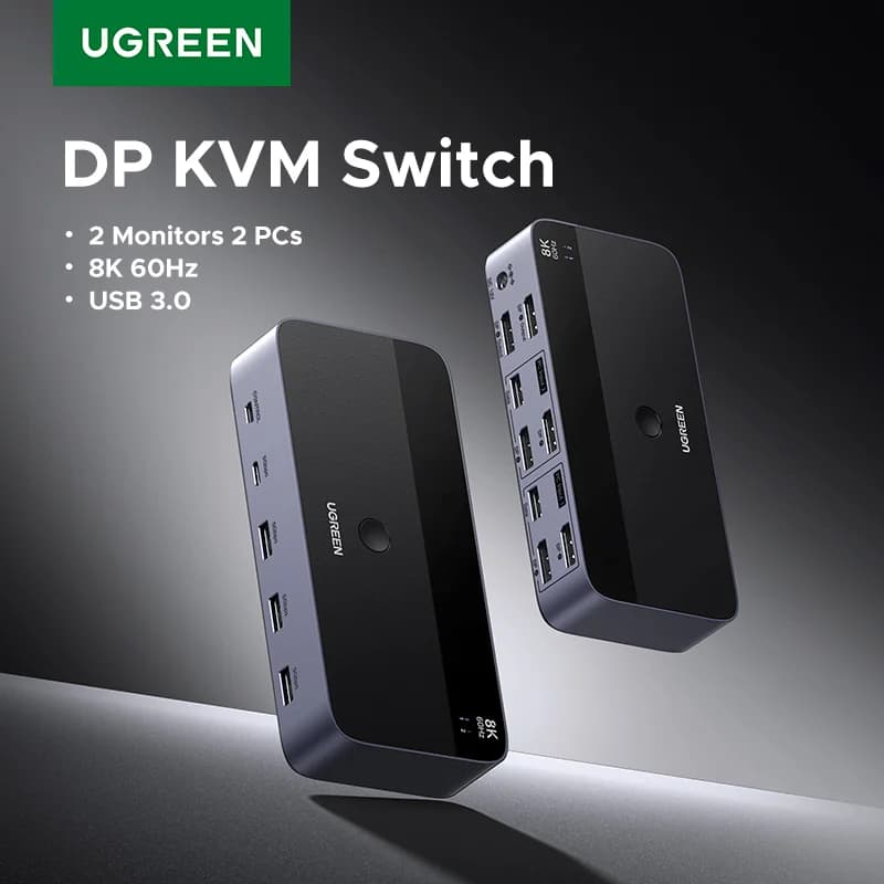 Commutateur KVM double écran, 8K/60Hz, USB 3.0