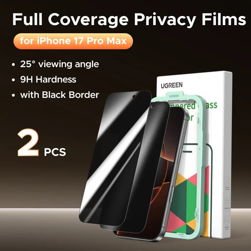 Verre trempé de protection d'écran avec confidentialité, lot de 2