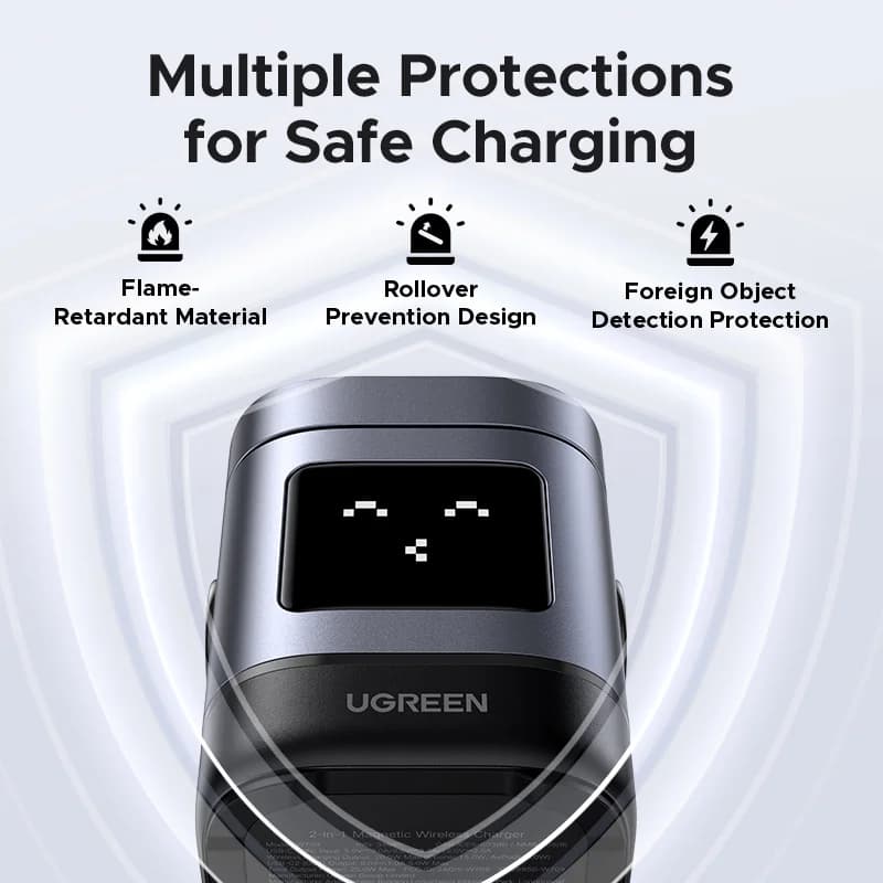 Pied de charge sans fil magnétique Qi2 15W avec câble