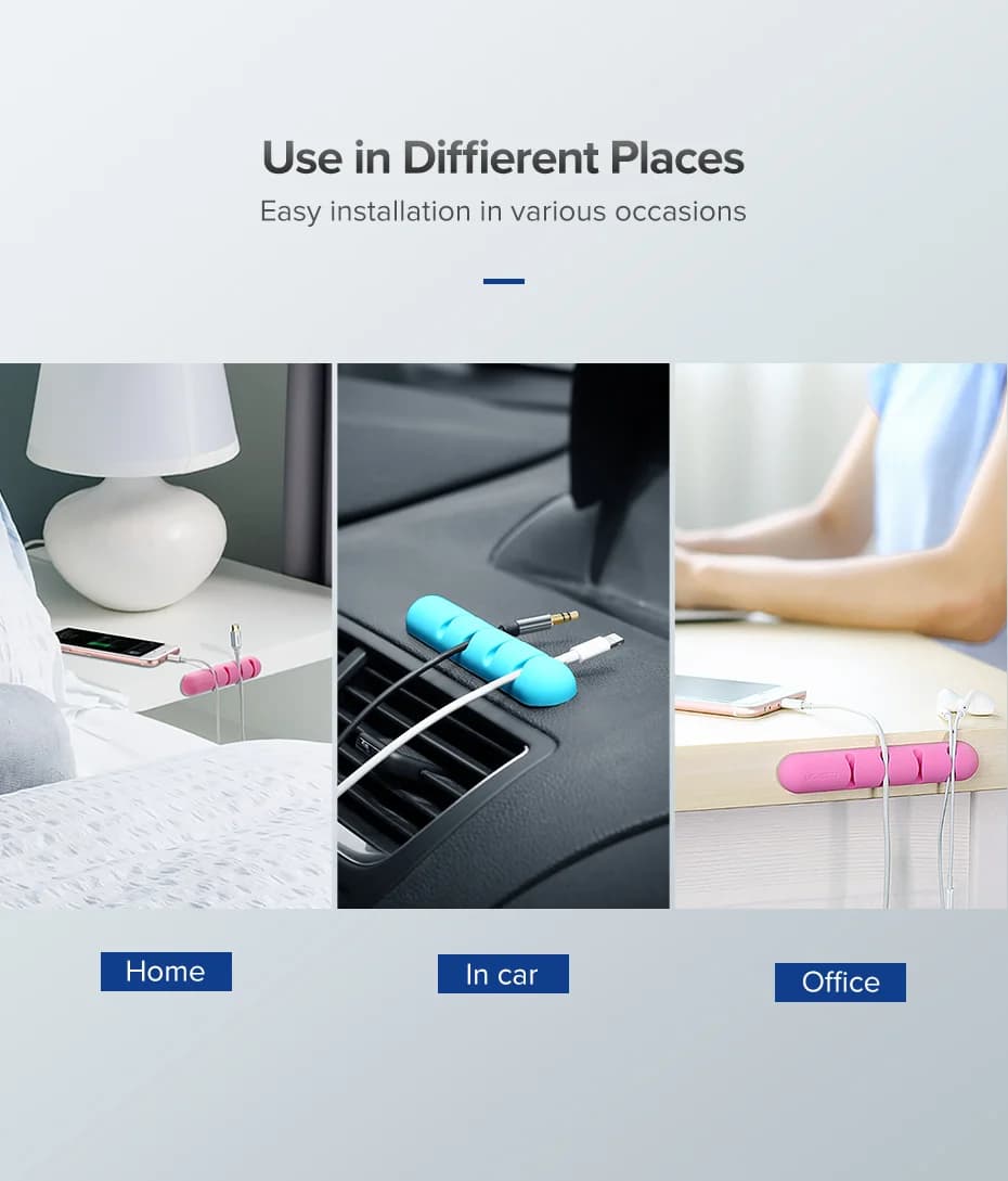 Clips organisateurs de câbles USB en silicone