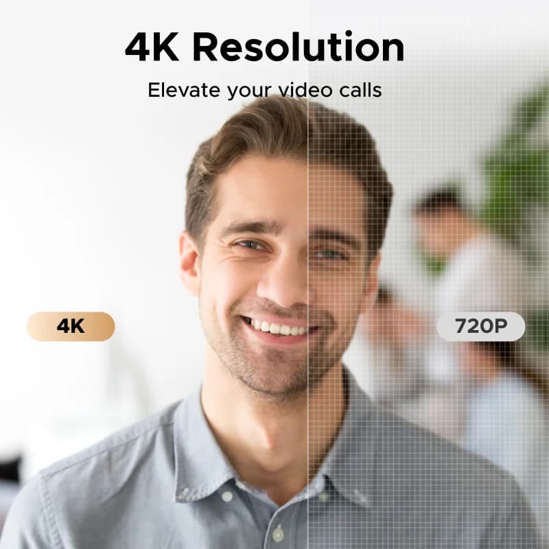 Webcam 4K, 8MP, Autofocus, Double Micro