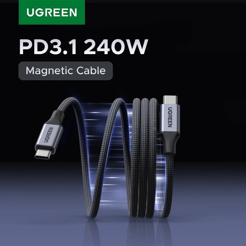 Câble de charge tressé magnétique USB-C 240W