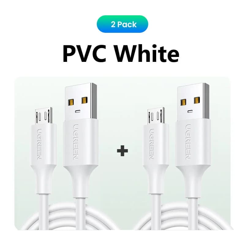 Lot de 2 câbles de charge rapide Micro USB, 1,5m, 2A