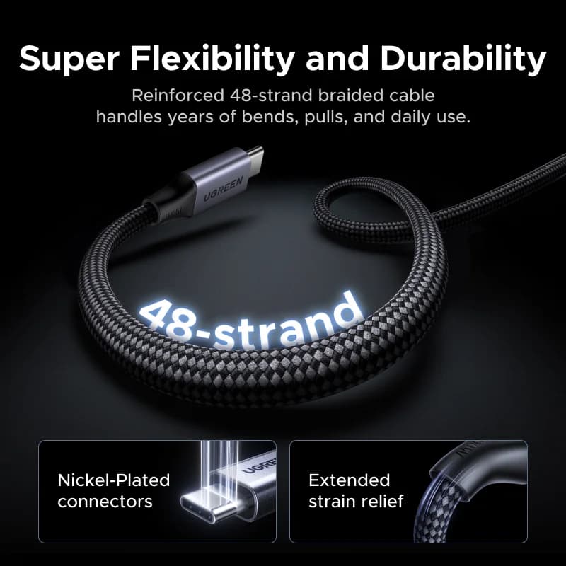 Câble de charge rapide USB-C vers USB-C magnétique 100W