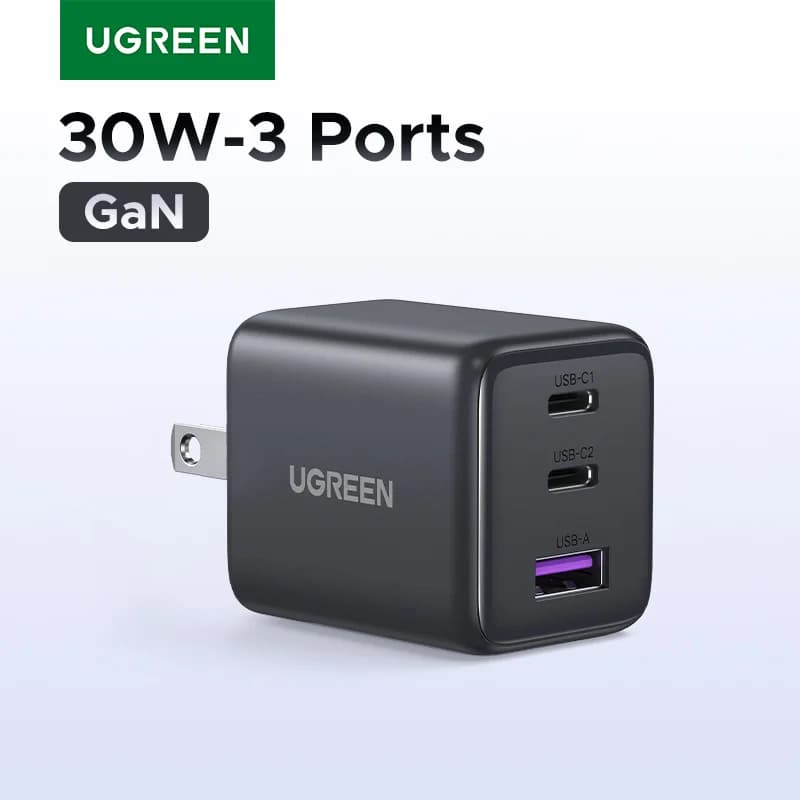 Chargeur USB-C PD GaN 30W, Prise US