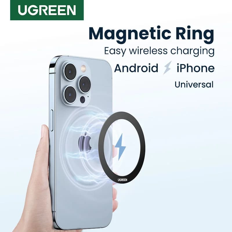 Adaptateur anneau métallique magnétique pour charge sans fil MagSafe