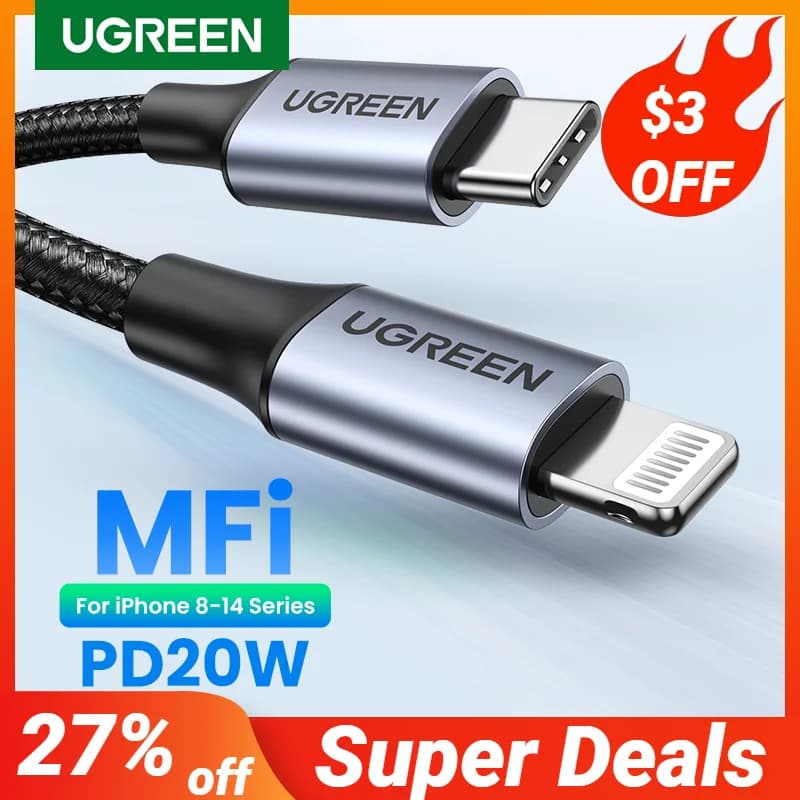 Câble USB-C vers Lightning, 20W PD, MFi