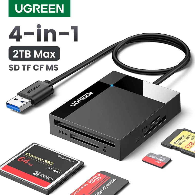 Lecteur multi-cartes USB 3.0 et USB-C 4-en-1
