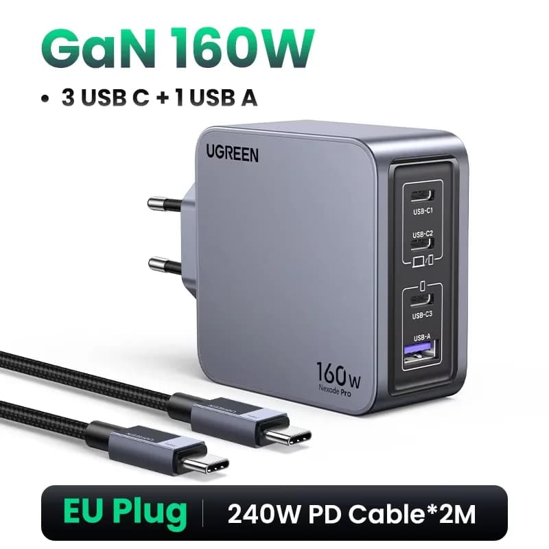 Chargeur mural USB-C GaN 160W, PD3.1