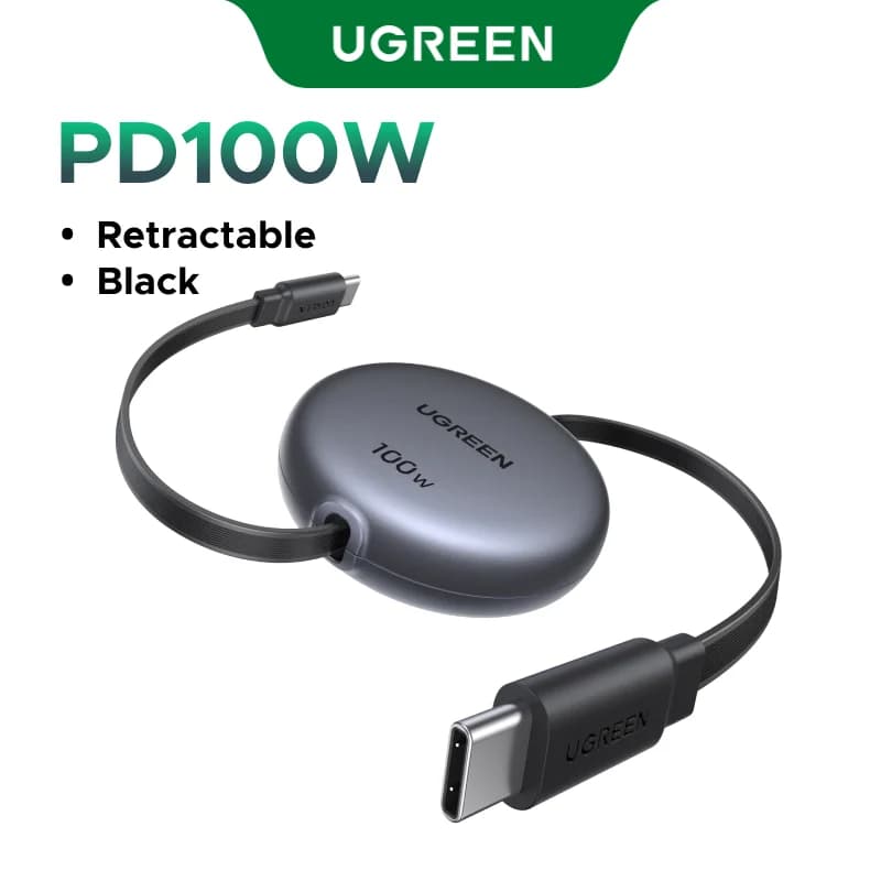 Câble rétractable USB-C vers USB-C, PD 100W
