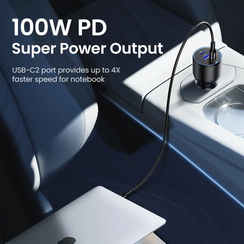 Chargeur voiture double USB-C 130W