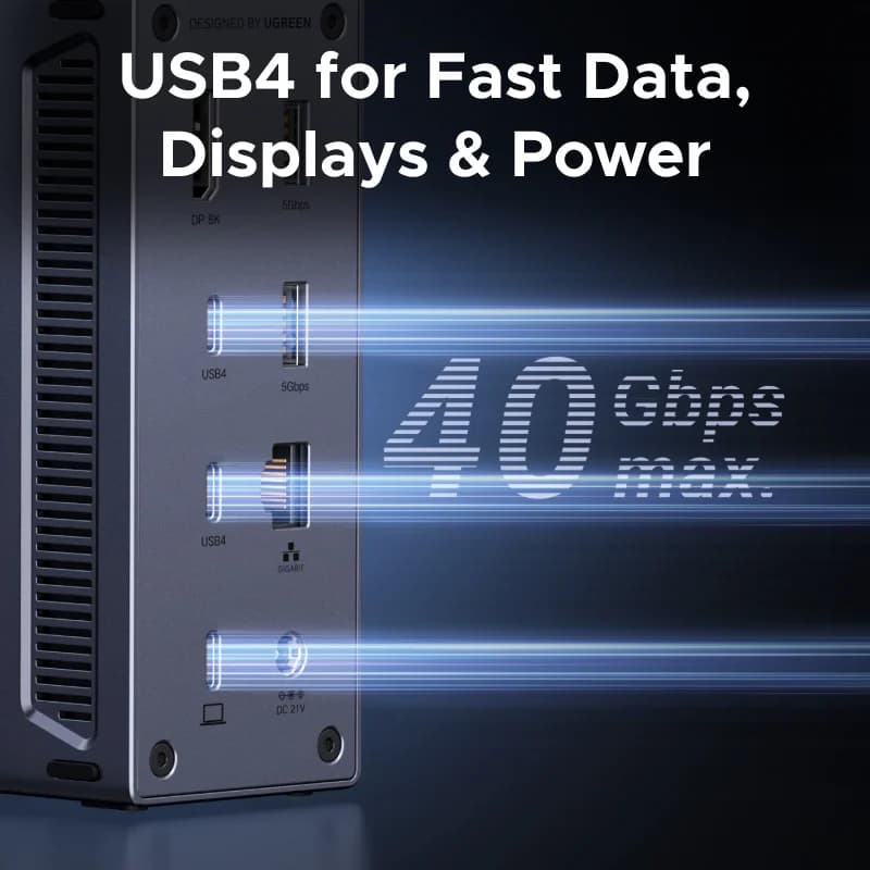 Station d'accueil USB4 avec affichage 8K et 40Gbps